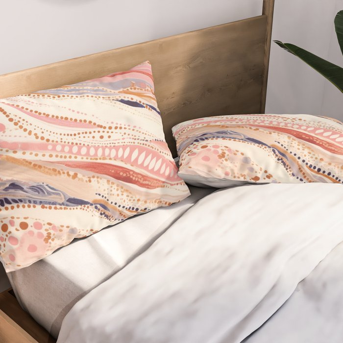 Warm Desert Flow Eclectic Abstract Pattern with Earthy Tones Pillow Sham Gallery Image 2
