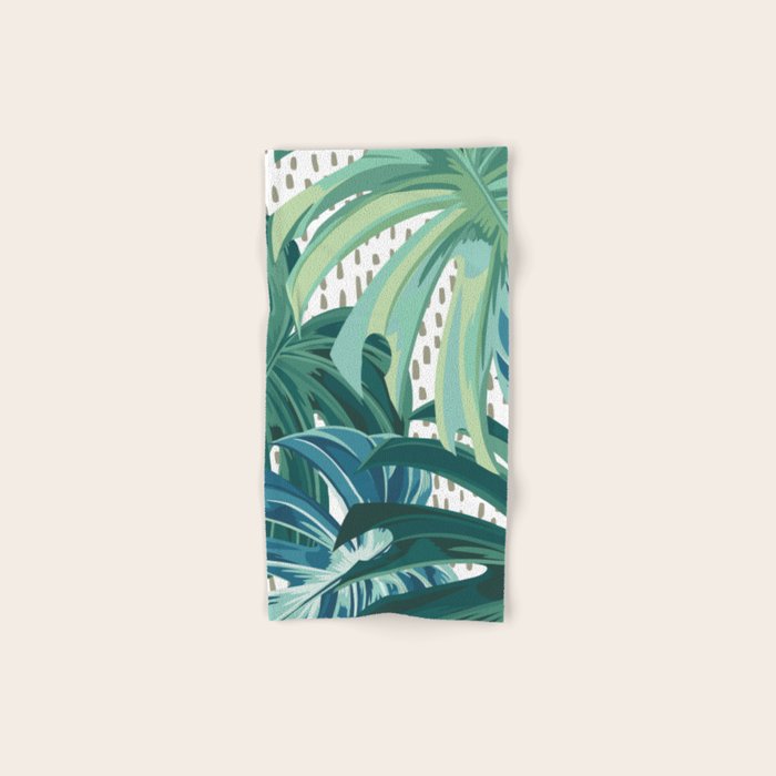 Tropical Palms, Green and Blue, Abstract Towels Gallery Image 1