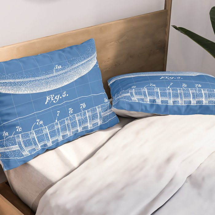 Football Patent - American Football Art - Blueprint Pillow Sham Gallery Image 2