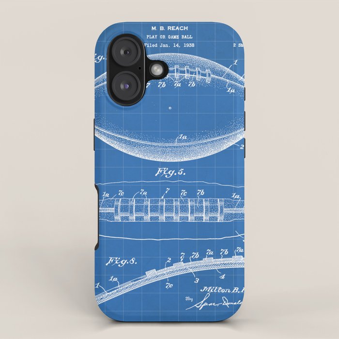 Football Patent - American Football Art - Blueprint iPhone Case Gallery Image 1