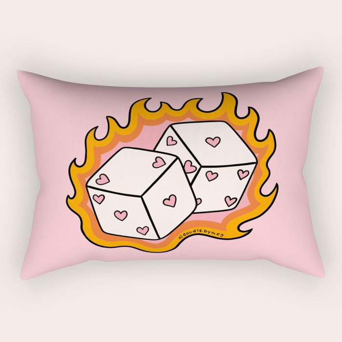 Flame Dice Rectangular Pillow Gallery Image 1