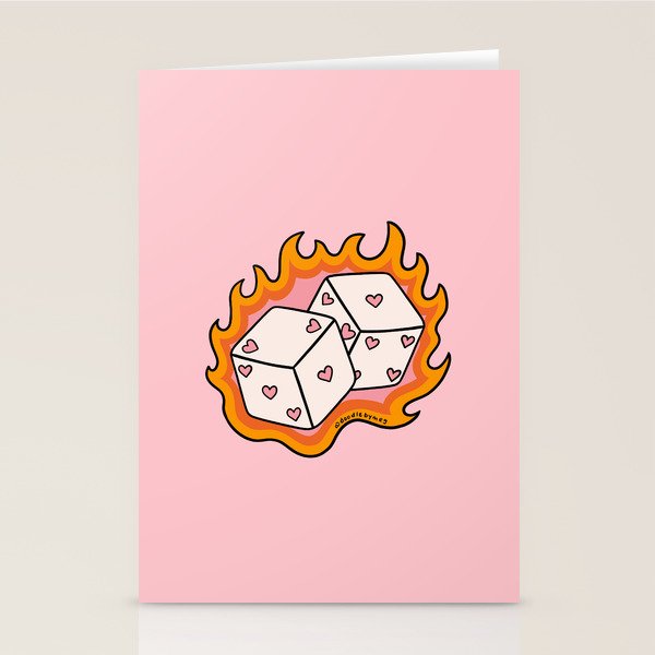 Flame Dice Stationery Card Gallery Image 2