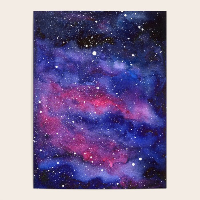Nebula Galaxy Watercolor Space Sky Poster Gallery Image 4