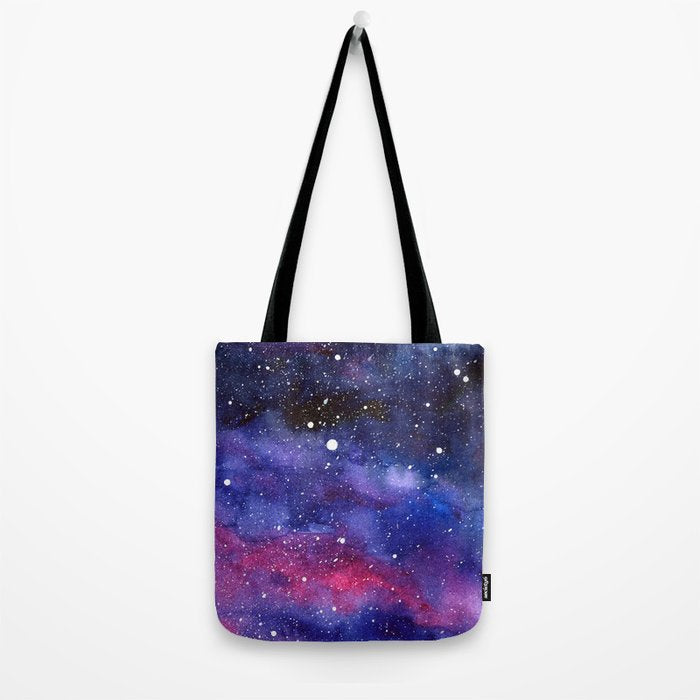 Nebula Galaxy Watercolor Space Sky Tote Bag Gallery Image 2