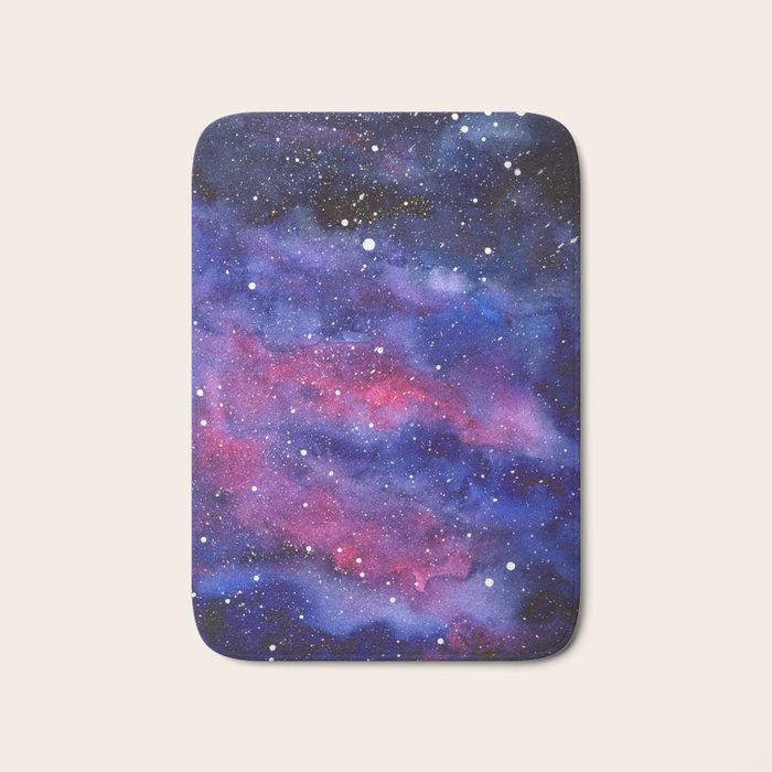 Nebula Galaxy Watercolor Space Sky Bath Mat Gallery Image 1