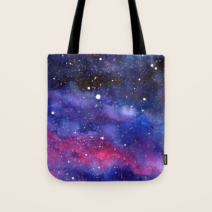 Nebula Galaxy Watercolor Space Sky Tote Bag Gallery Image 1