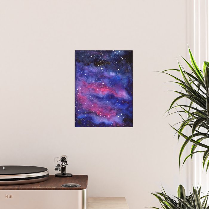 Nebula Galaxy Watercolor Space Sky Poster Gallery Image 2