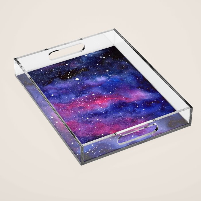 Nebula Galaxy Watercolor Space Sky Acrylic Tray Gallery Image 1