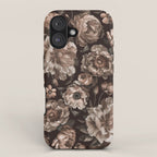 Opulent Floral Drama Moody Dark Brown Botanical Vibes iPhone Case Gallery Image 1
