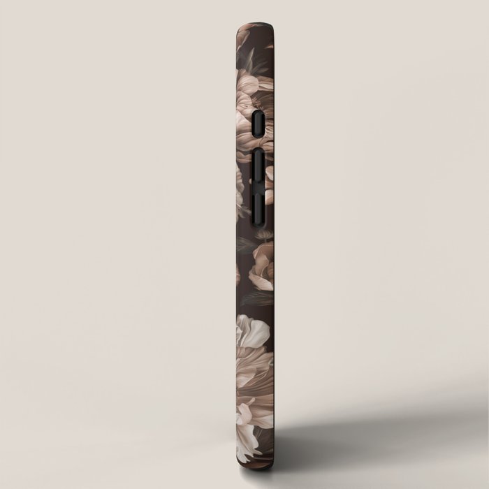 Opulent Floral Drama Moody Dark Brown Botanical Vibes iPhone Case Gallery Image 2