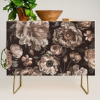 Opulent Floral Drama Moody Dark Brown Botanical Vibes Credenza Gallery Image 1
