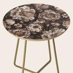 Opulent Floral Drama Moody Dark Brown Botanical Vibes Side Table Gallery Image 2