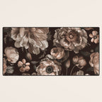 Opulent Floral Drama Moody Dark Brown Botanical Vibes Desk Mat Gallery Image 3