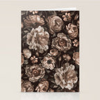 Opulent Floral Drama Moody Dark Brown Botanical Vibes Stationery Card Gallery Image 2
