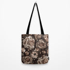 Opulent Floral Drama Moody Dark Brown Botanical Vibes Tote Bag Gallery Image 2