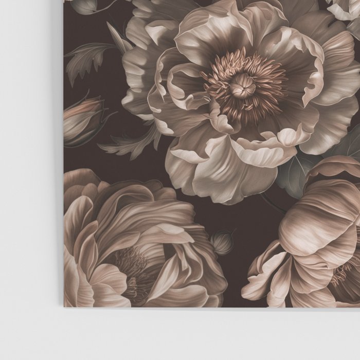 Opulent Floral Drama Moody Dark Brown Botanical Vibes Poster Gallery Image 3