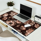 Opulent Floral Drama Moody Dark Brown Botanical Vibes Desk Mat Gallery Image 2