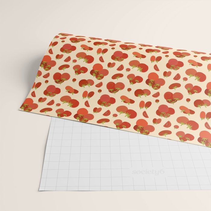 Hand Drawn Italian Roman Pomodori Tomato Classic Mediterranean Art Wrapping Paper Gallery Image 2