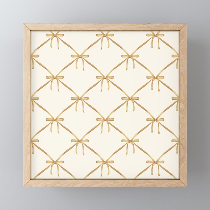 Bows & Ribbons Pattern III Neutral Mini Art Print Gallery Image 1