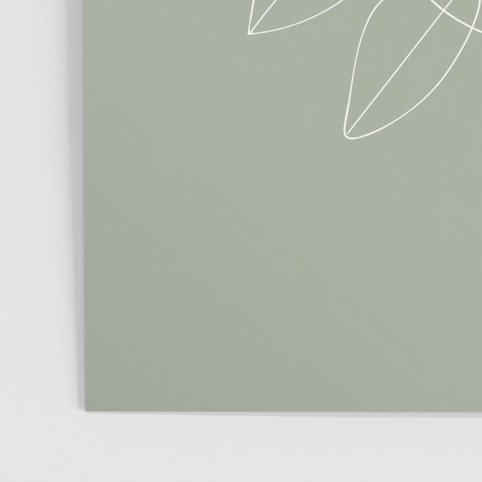 Boho Sage Green, Decor, Line Art, Botanical Leaves Poster Gallery Image 3