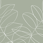 Boho Sage Green, Decor, Line Art, Botanical Leaves Coffee Mug Gallery Image 2