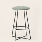 Boho Sage Green, Decor, Line Art, Botanical Leaves Stool Gallery Image 1