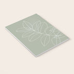 Boho Sage Green, Decor, Line Art, Botanical Leaves Notebook Gallery Image 3