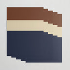 Color Block Triple - Minimalist Solid Stripe Pattern in Brown, Cream Beige, and Dark Navy Blue Wrapping Paper Gallery Image 3