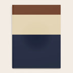 Color Block Triple - Minimalist Solid Stripe Pattern in Brown, Cream Beige, and Dark Navy Blue Notebook Gallery Image 4