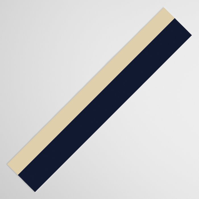 Color Block Triple - Minimalist Solid Stripe Pattern in Brown, Cream Beige, and Dark Navy Blue Table Runner Gallery Image 3