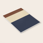 Color Block Triple - Minimalist Solid Stripe Pattern in Brown, Cream Beige, and Dark Navy Blue Notebook Gallery Image 3