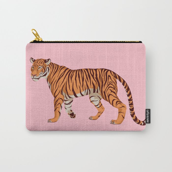 Tiger - Pink Carry All Pouch Gallery Image 1