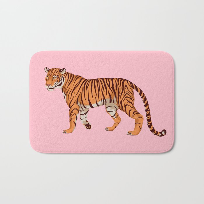 Tiger - Pink Bath Mat Gallery Image 1