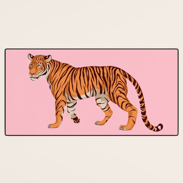 Tiger - Pink Desk Mat Gallery Image 3