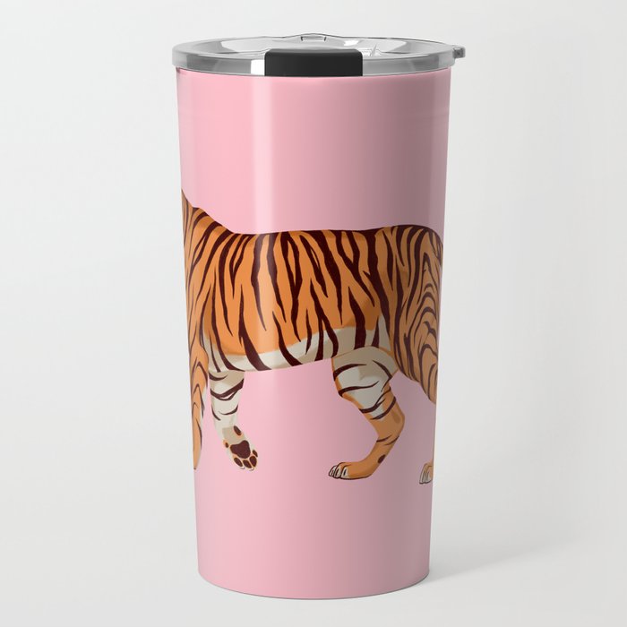 Tiger - Pink Travel Mug Gallery Image 1