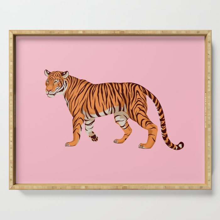 Tiger - Pink Serving Tray Gallery Image 1