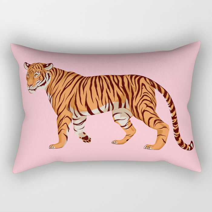 Tiger - Pink Rectangular Pillow Gallery Image 1