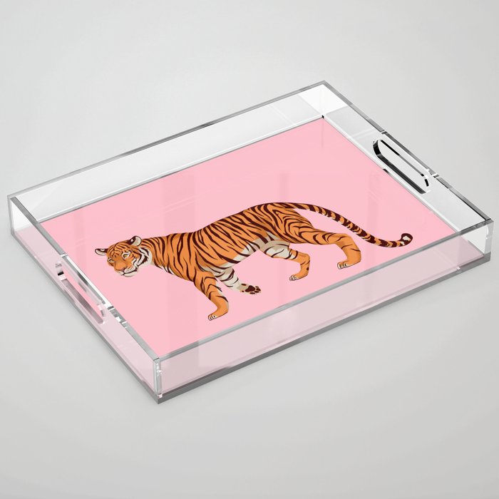 Tiger - Pink Acrylic Tray Gallery Image 1