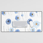 blue abstract dandelion 2 Desk Mat Gallery Image 1