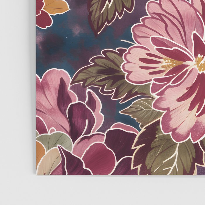 Exotic Plum Bohemian Floral Poster Gallery Image 3