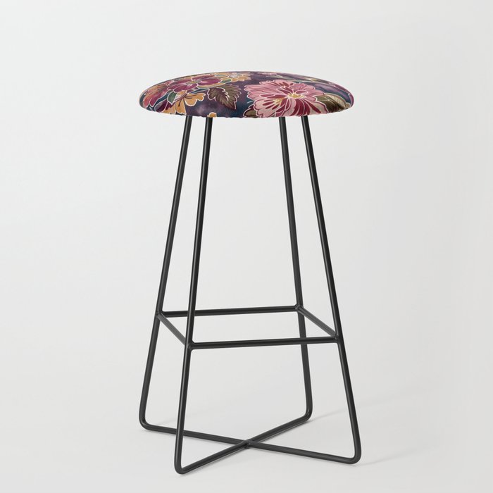 Exotic Plum Bohemian Floral Stool Gallery Image 1
