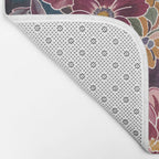 Exotic Plum Bohemian Floral Bath Mat Gallery Image 2