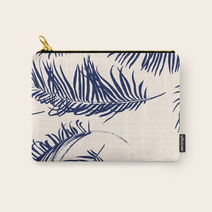 Blue Palm Leaves x Dry Brush Carry All Pouch Gallery Image 1