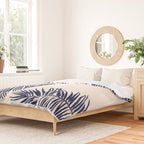 Blue Palm Leaves x Dry Brush Duvet Cover Gallery Image 2