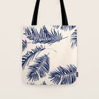Blue Palm Leaves x Dry Brush Tote Bag Gallery Image 1