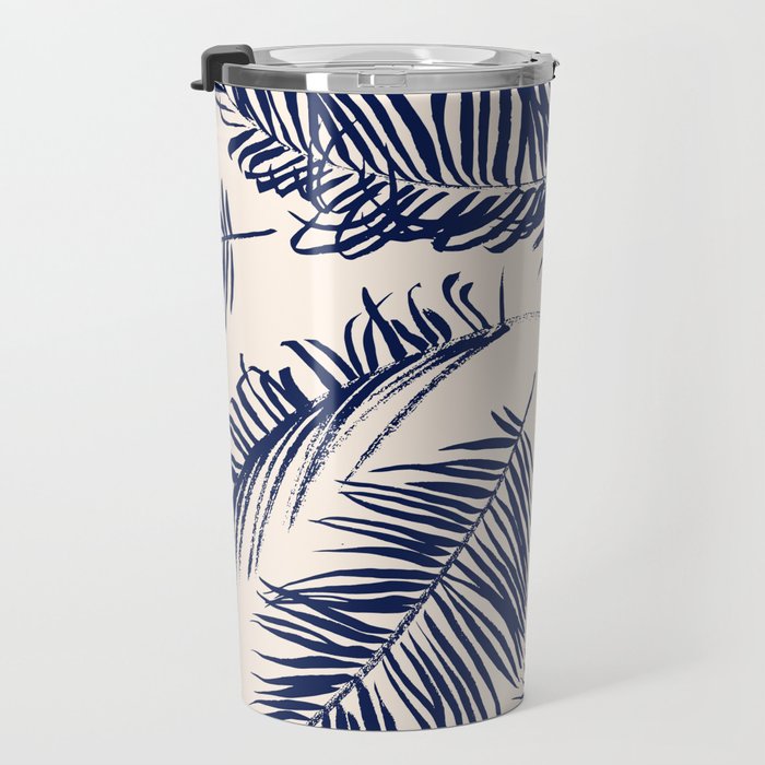 Blue Palm Leaves x Dry Brush Travel Mug Gallery Image 3