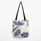 Blue Palm Leaves x Dry Brush Tote Bag Gallery Image 2