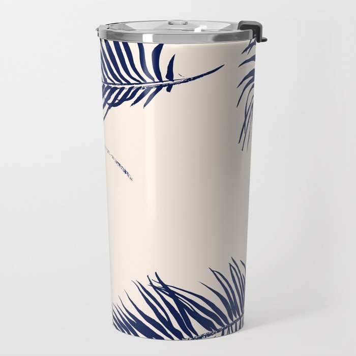 Blue Palm Leaves x Dry Brush Travel Mug Gallery Image 2
