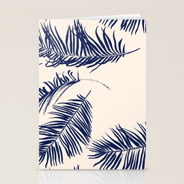 Blue Palm Leaves x Dry Brush Stationery Card Gallery Image 1