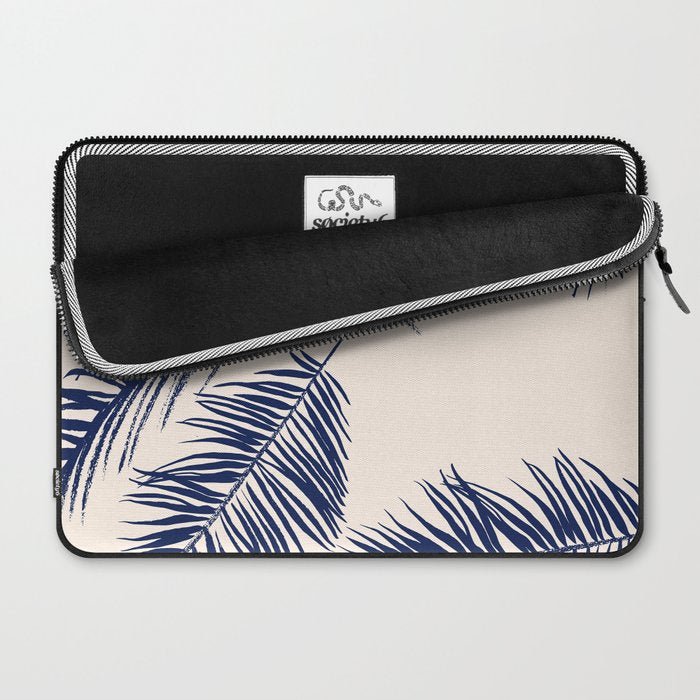 Blue Palm Leaves x Dry Brush Laptop Sleeve Gallery Image 2